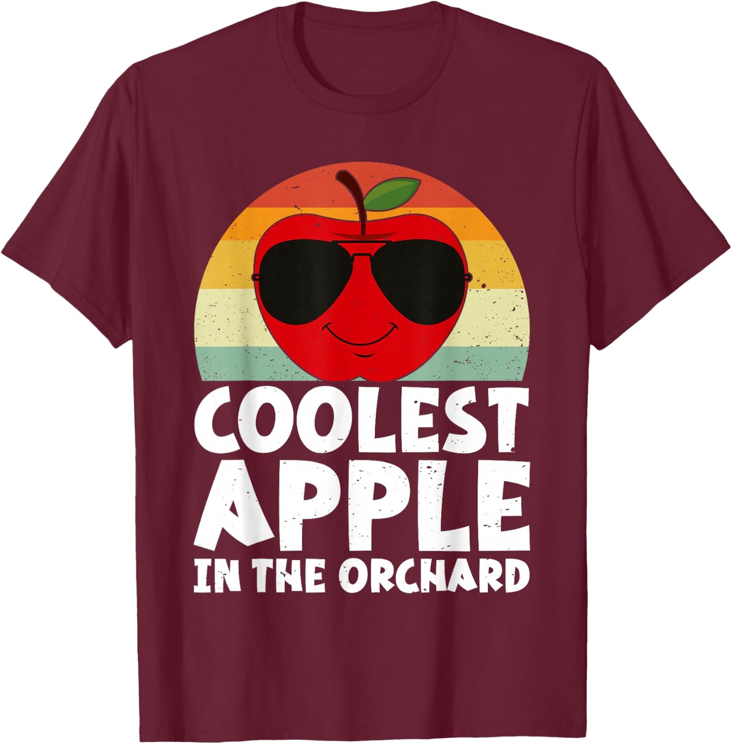 Retro Coolest Apple in The Orchard | Apple Picking Season T-Shirt - T-Shirt | Maroon