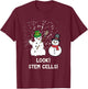 Funny Snowman Christmas Science Xmas Biology Snow Stem Cells T-Shirt - T-Shirt | Maroon