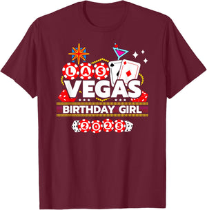 Vegas Birthday Crew - Vegas Girls Trip - Vegas Birthday 2025 T-Shirt - T-Shirt | Maroon
