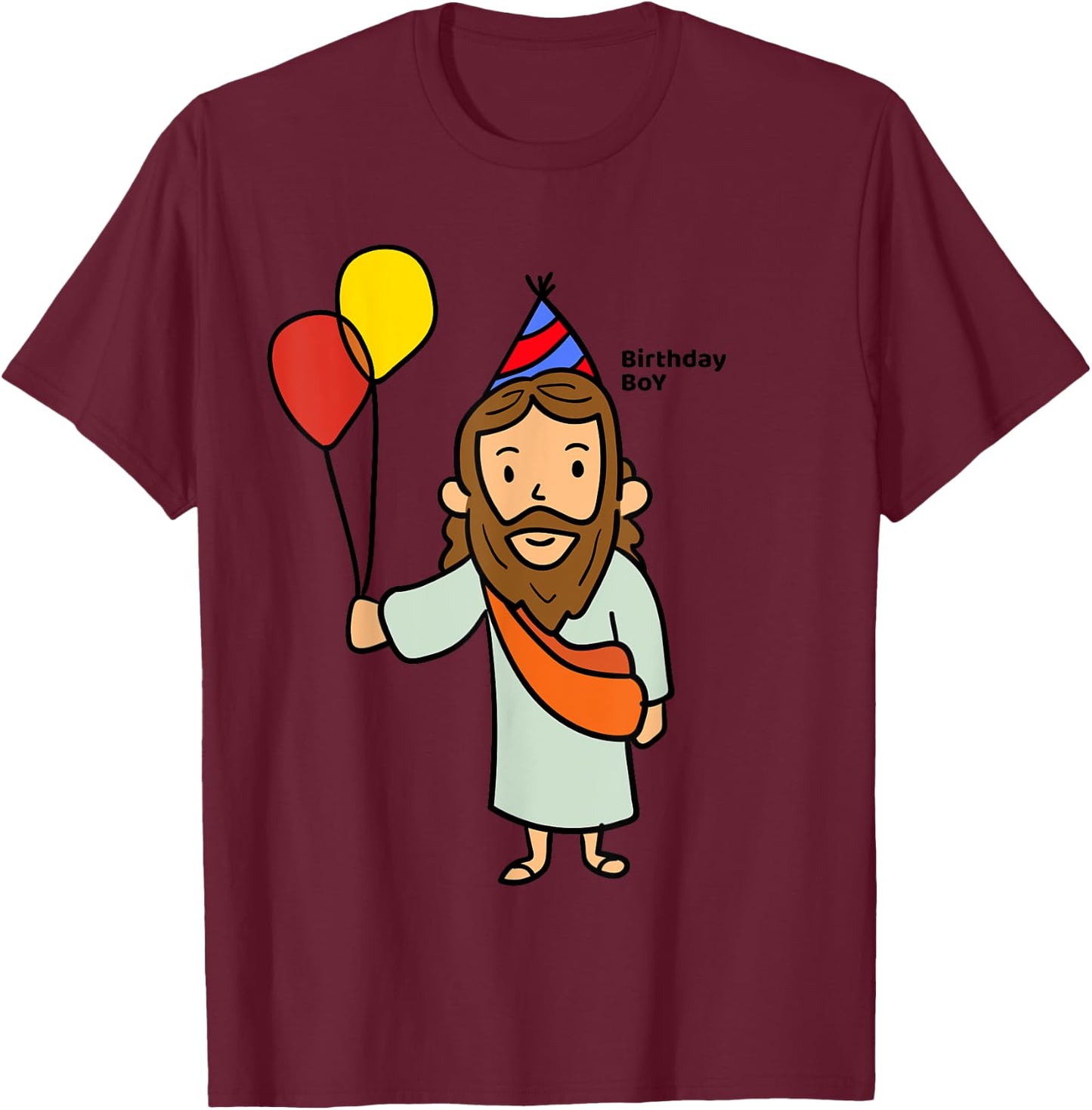 JESUS BIRTHDAY BOY | Funny Christmas Christ T-Shirt - T-Shirt | Maroon