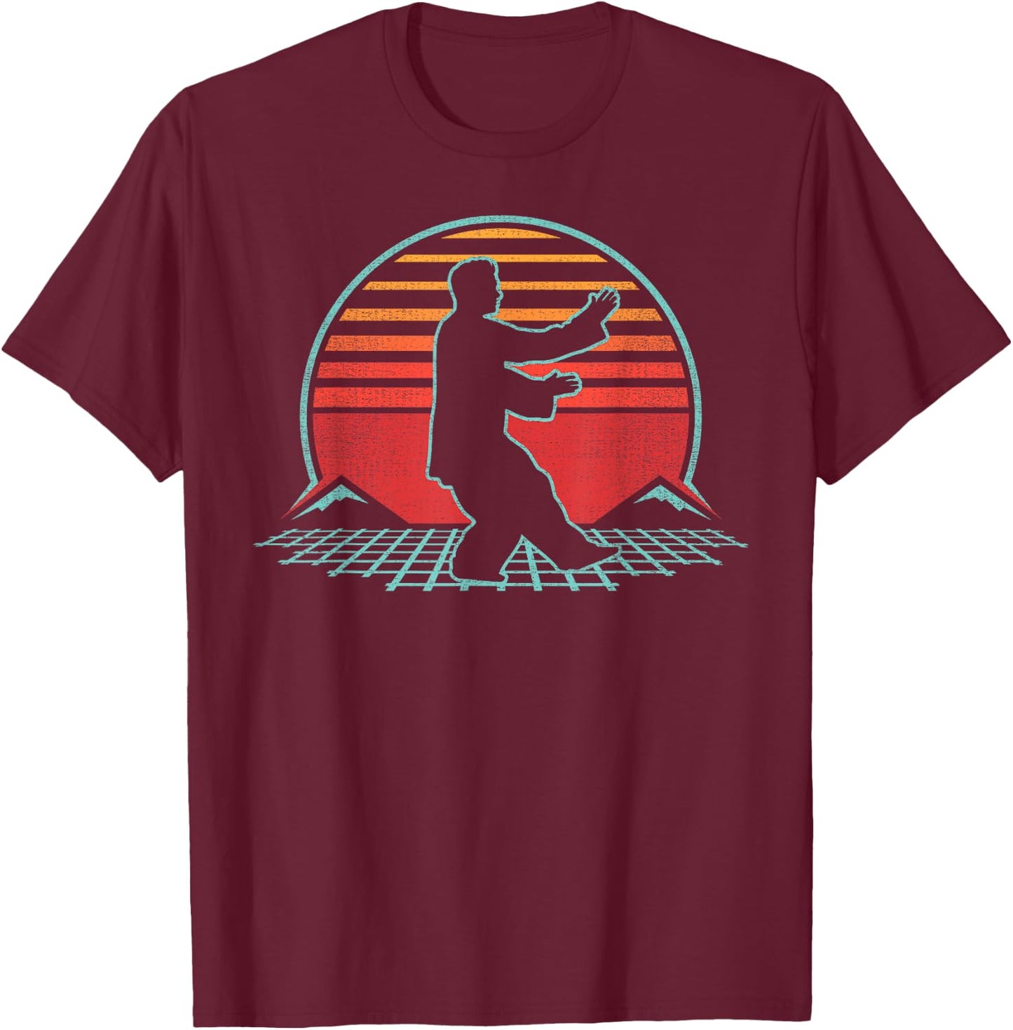 Tai Chi Retro Vintage 80s Style Martial Arts Gift T-Shirt - T-Shirt | Maroon
