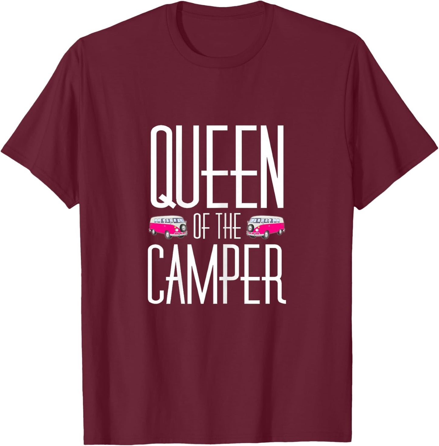 Queen of the Camper mom grandma aunt camping funny T-Shirt - T-Shirt | Maroon
