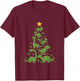 Dinosaur Christmas Tree Dino TRex Dinosaur Lover Christmas T-Shirt - T-Shirt | Maroon