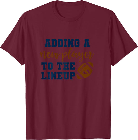 Football Pregnancy Announcement Shirt Fall Baby Reveal T-Shirt - T-Shirt | Maroon