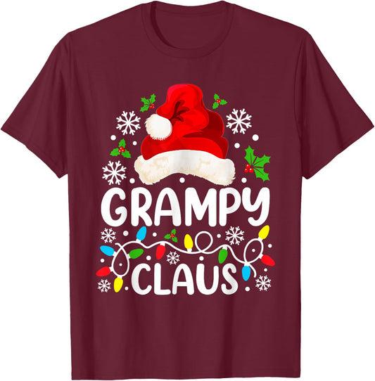Grampy Claus Funny Christmas Family Matching T-Shirt - T-Shirt | Maroon