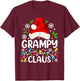 Grampy Claus Funny Christmas Family Matching T-Shirt - T-Shirt | Maroon