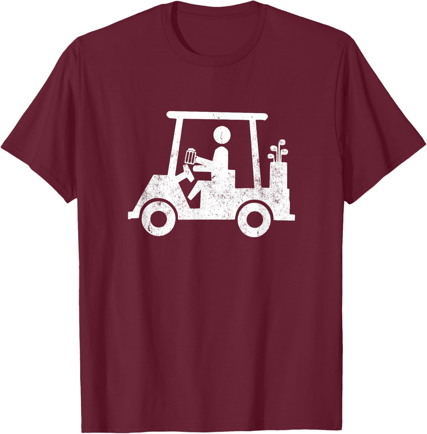 Golfer Holding Beer Funny Golf Outing Gift T-Shirt - T-Shirt | Maroon