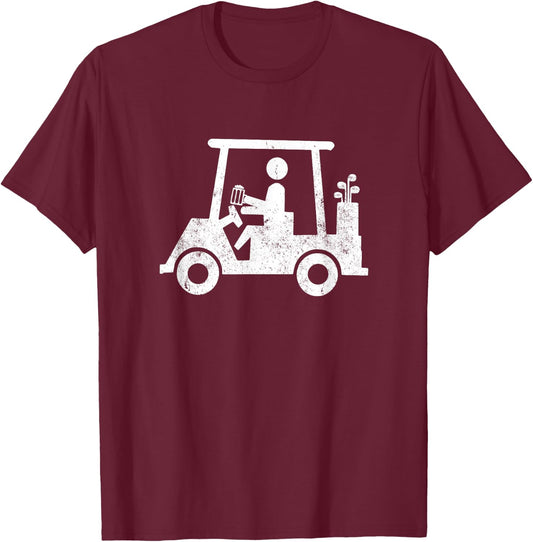 Golfer Holding Beer Funny Golf Outing Gift T-Shirt - T-Shirt | Maroon