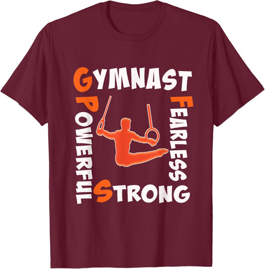 Top Best Funny Boys & Gymnastics Strong Gift T-Shirt - T-Shirt | Maroon