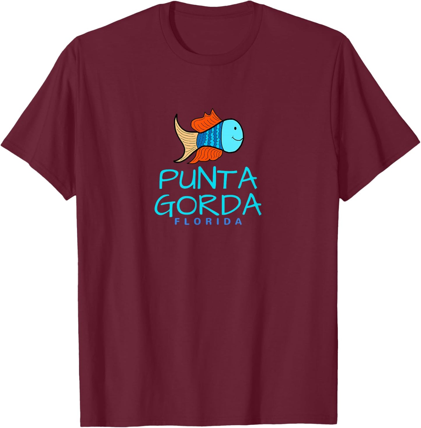 Punta Gorda Florida , FL Fun Fish T-Shirt - T-Shirt | Maroon