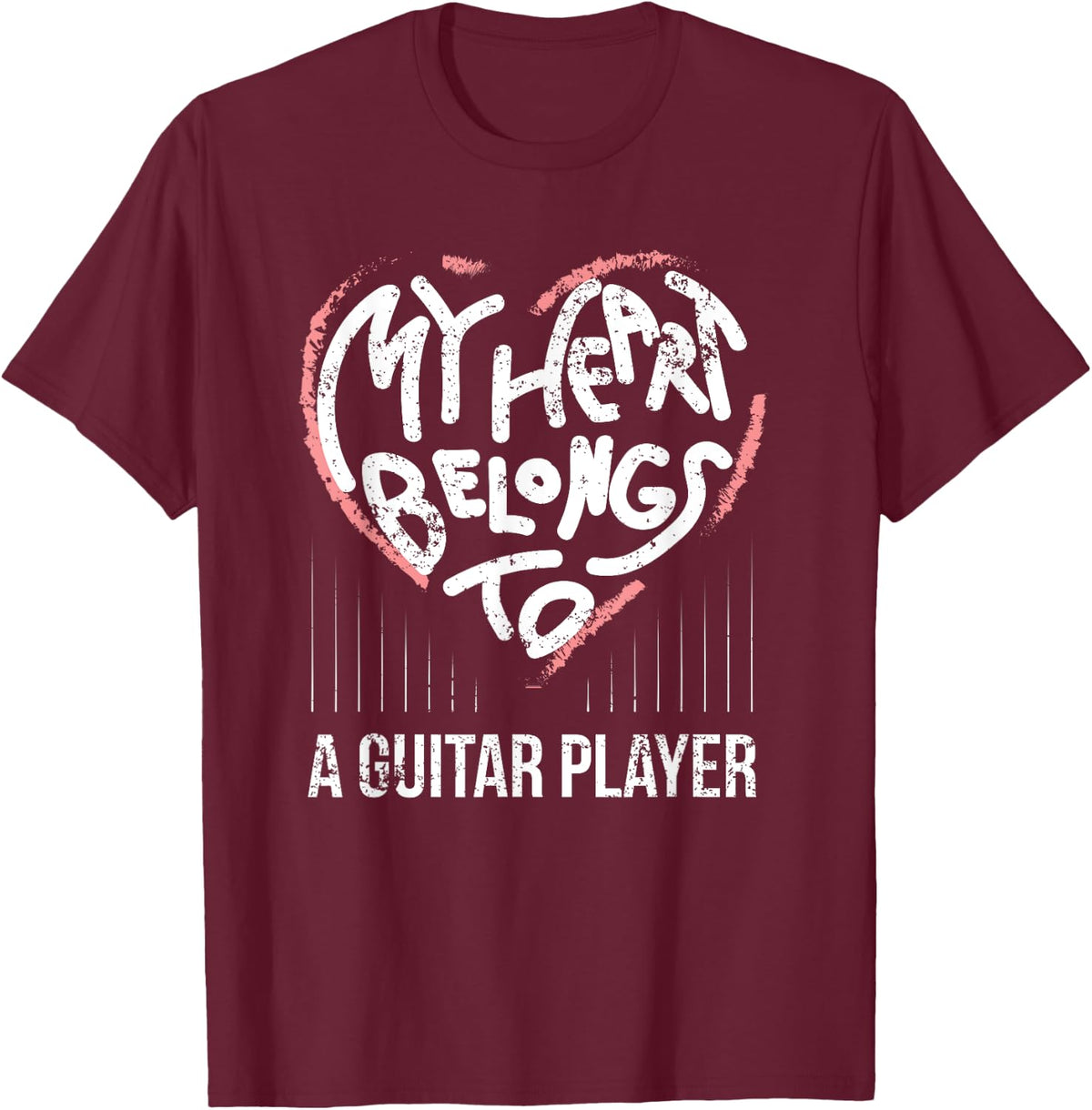 Guitarist Girlfriend or Wife My Heart Belongs To A Guitarist T-Shirt - T-Shirt | Maroon