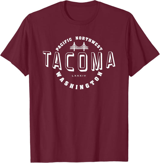 Tacoma WA - PNW Narrows Bridge - 253 Shirt T-Shirt - T-Shirt | Maroon