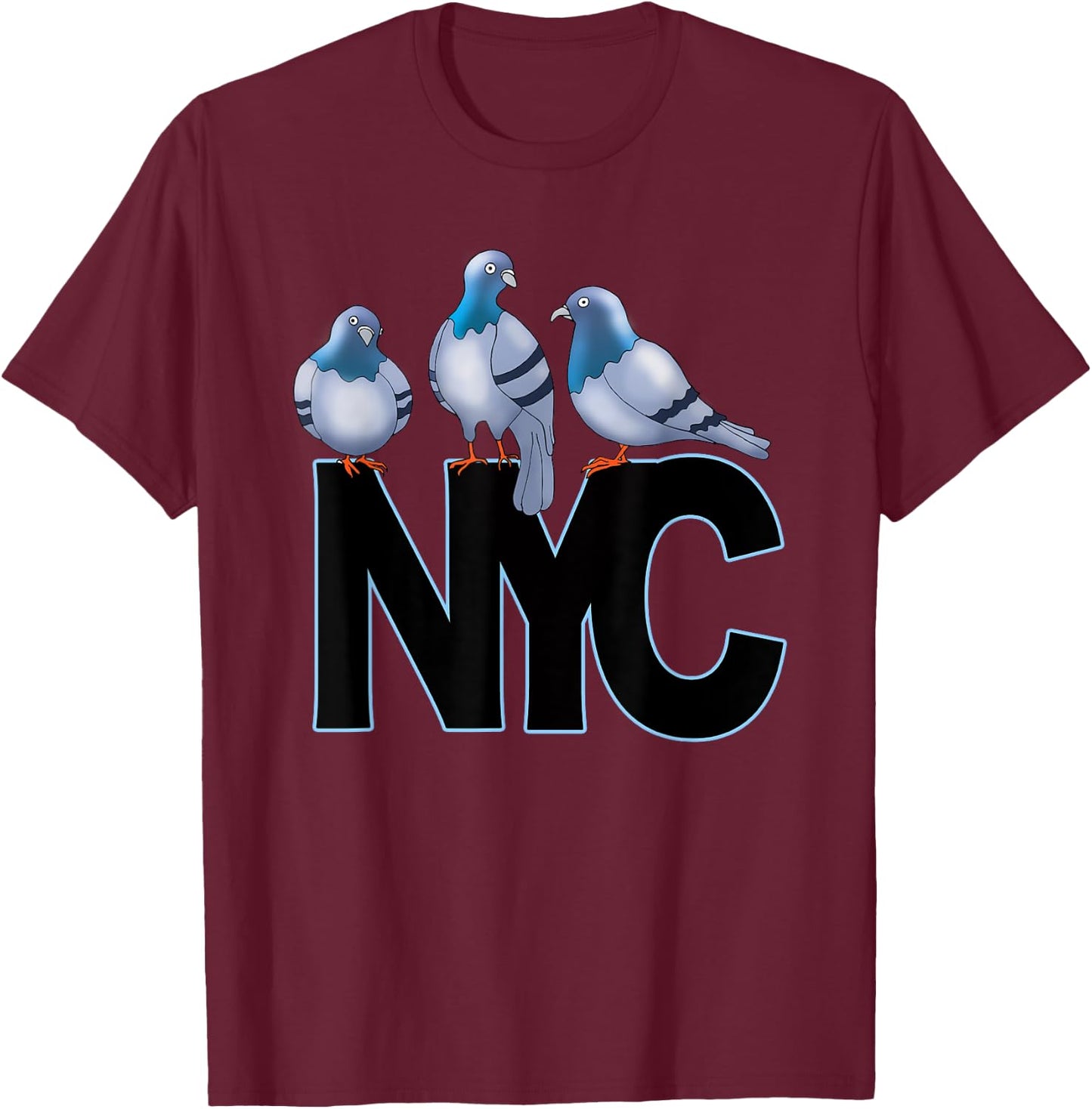 I Love NYC Native Pigeons Funny T-Shirt - T-Shirt | Maroon