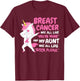 My Aunt Breast Cancer Survivor Support Funny Quote Unicorn T-Shirt - T-Shirt | Maroon