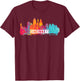 Cincinnati Ohio Watercolor Skyline State Pride Shirt T-Shirt - T-Shirt | Maroon