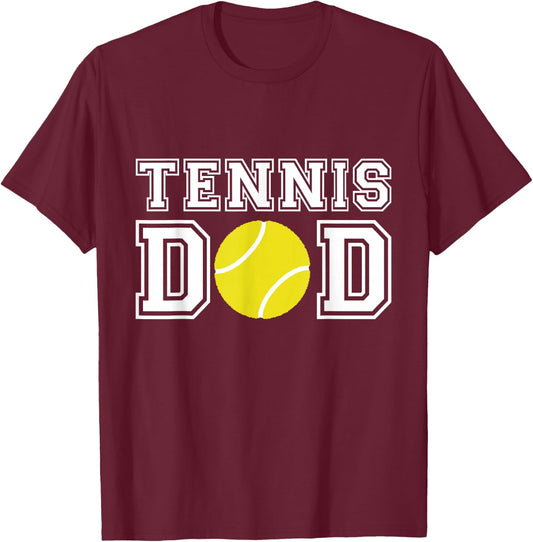 Tennis Dad Tennis Gift Father Dad Tennis Gift T-Shirt - T-Shirt | Maroon