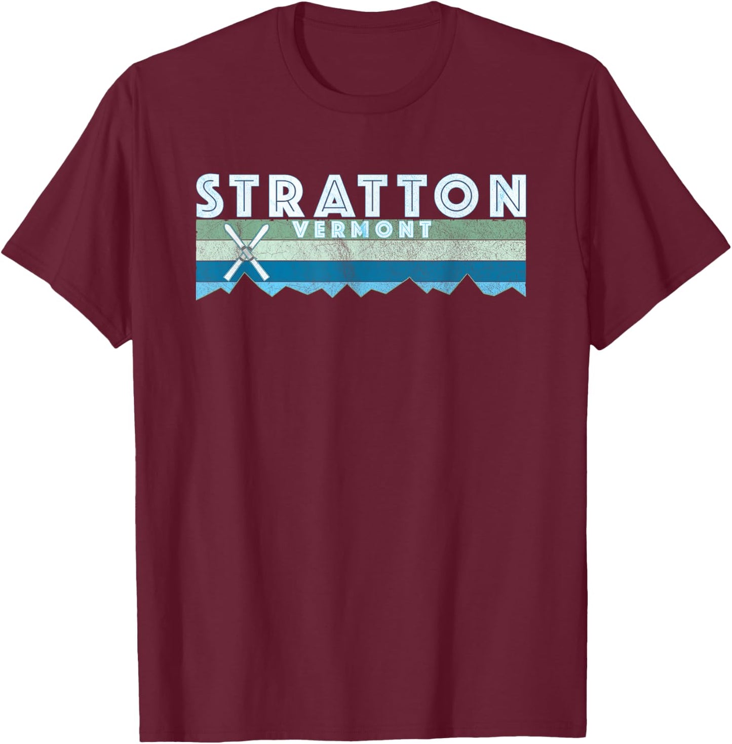 Stratton Vermont Ski /Retro Vintage Stratton T-Shirt - T-Shirt | Maroon