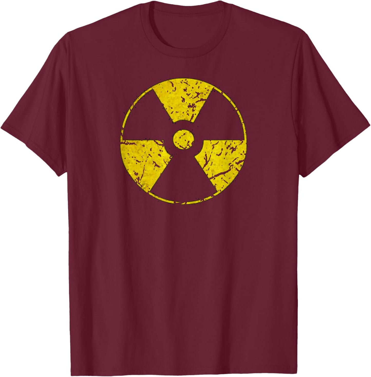 Funny Vintage Radioactive Nuclear War Symbol T-Shirt - T-Shirt | Maroon