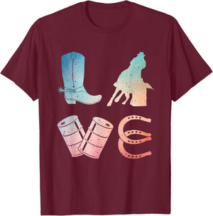 Funny Barrel Racing Design Women Rodeo Barrel Racer T-Shirt - T-Shirt | Maroon