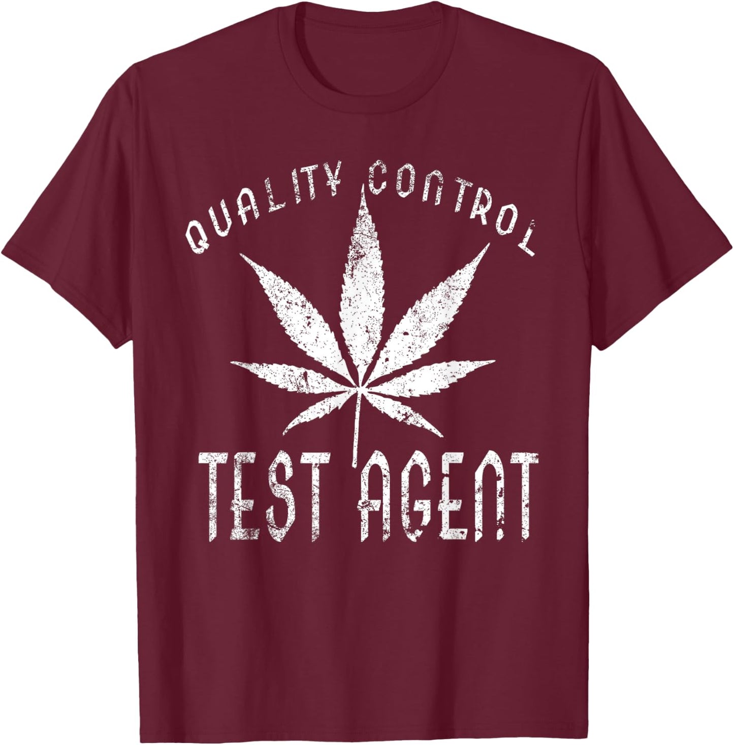 Funny Pot Leaf THC tester Agent Logo T-Shirt - T-Shirt | Maroon