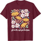 Growth Not Perfection, Mental Health Matters Flowers T-Shirt - T-Shirt | Maroon