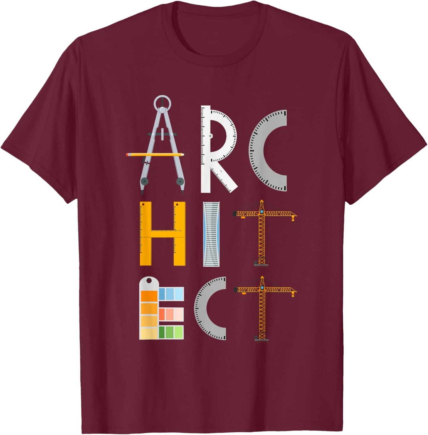 Architect Gifts Architecture Students Men Women Kids T-Shirt - T-Shirt | Maroon