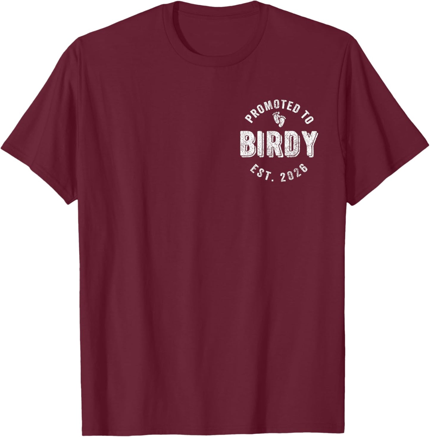 Promoted to Birdy Grandma Est. 2026 First Time Grandma T-Shirt - T-Shirt | Maroon