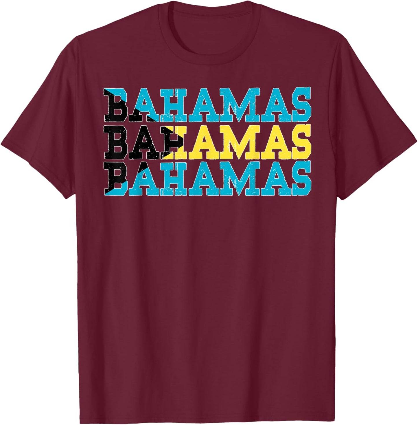 BAHAMAS | Bahamian Flag Sports Lovers T-Shirt - T-Shirt | Maroon