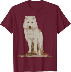 White Wolf T shirt T-Shirt - T-Shirt | Maroon