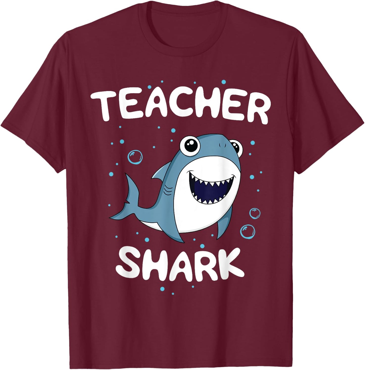 Teacher Shark Teaching Gift Back to School Kindergarten T-Shirt - T-Shirt | Maroon