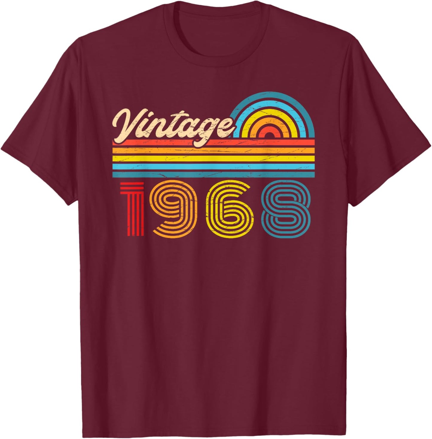 58th Birthday Retro Vintage 1968 Men Women T-Shirt - T-Shirt | Maroon