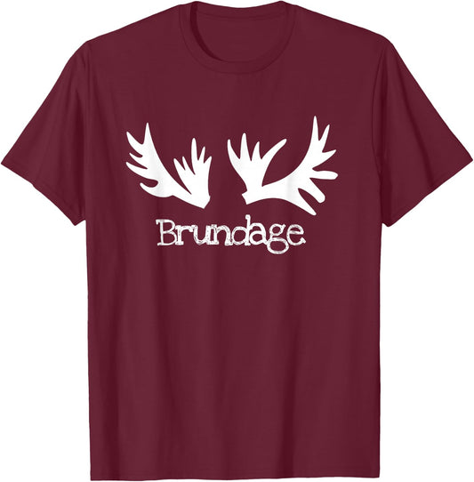 Brundage Mountain Rustic Moose Antlers Idaho Wilderness T-Shirt - T-Shirt | Maroon