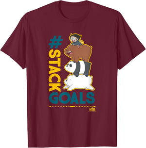 We Bare Bears #Stack Goals T-Shirt - T-Shirt | Maroon