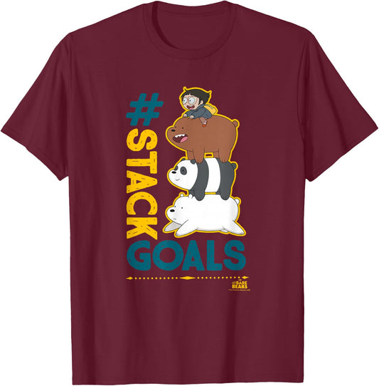 We Bare Bears #Stack Goals T-Shirt - T-Shirt | Maroon