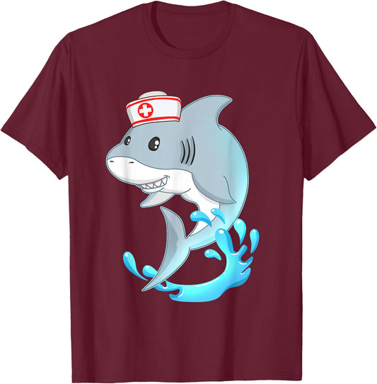 Shark Nurse appreciation International Nurse Day T-Shirt - T-Shirt | Maroon