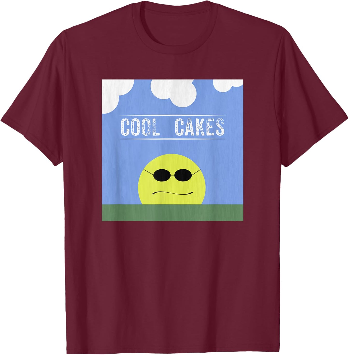 Cool Cakes Shirt | Thrift Store Weird Gift Novelty T-Shirt - T-Shirt | Maroon