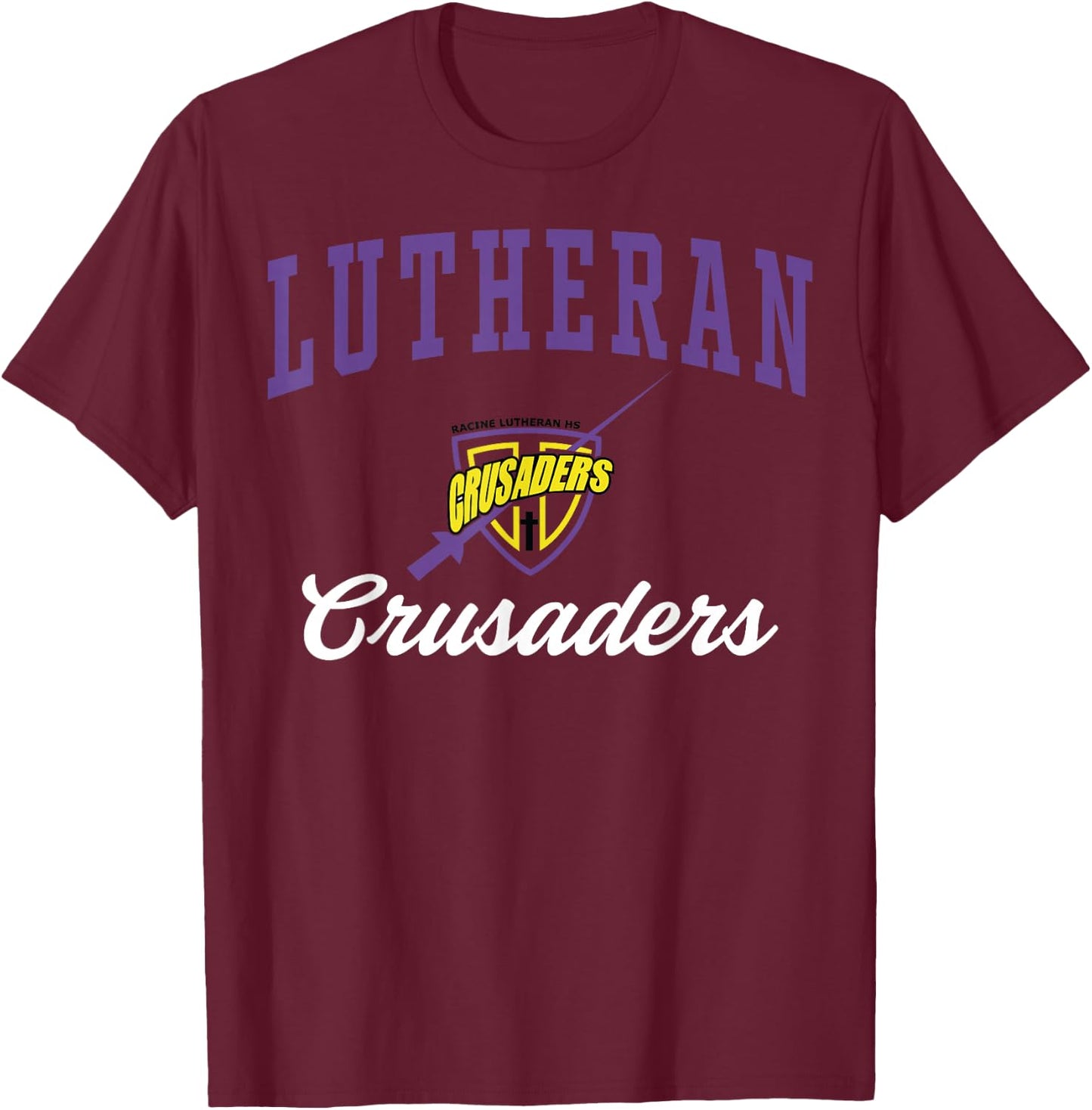 Racine Lutheran High School Crusaders C3 T-Shirt - T-Shirt | Maroon