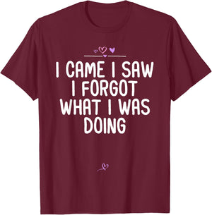 Sarcastic I Came I Saw I Forgot What I Was Doing Funny Gifts T-Shirt - T-Shirt | Maroon