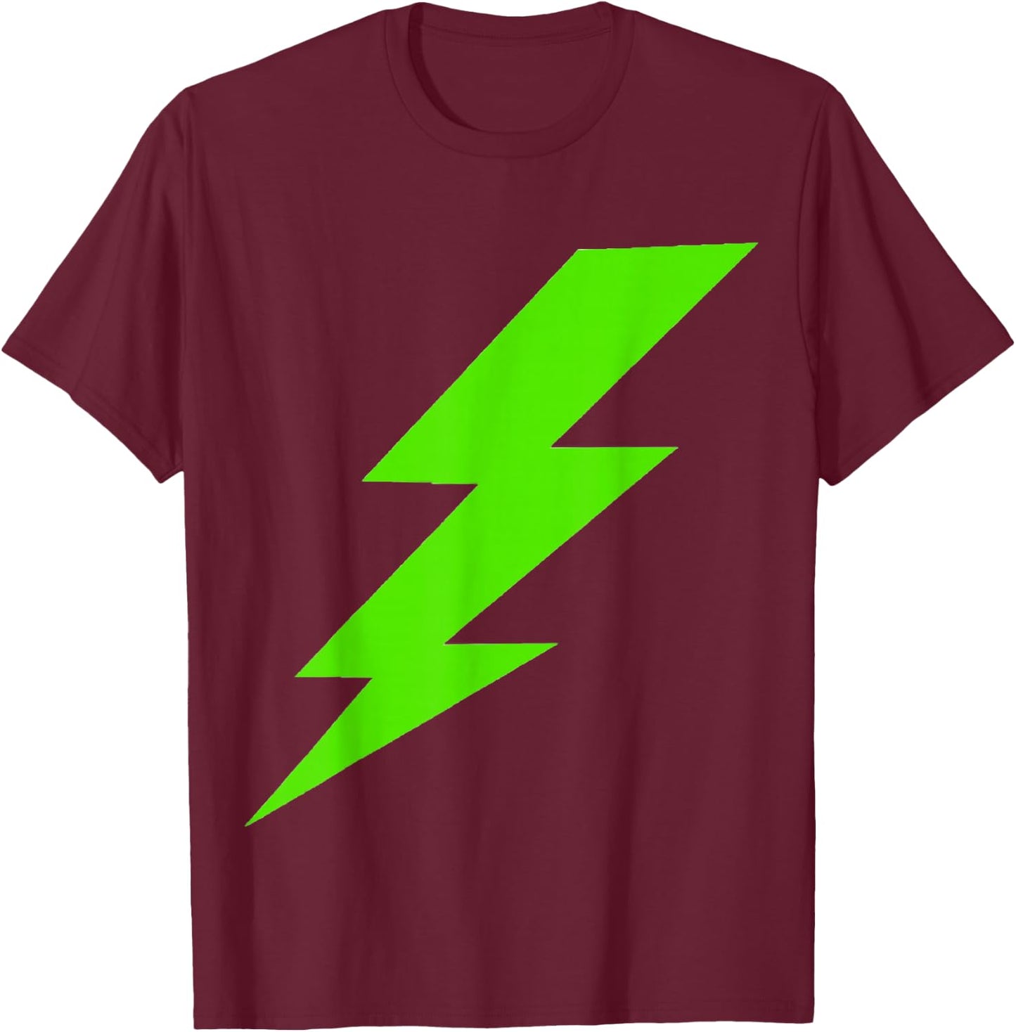 Lightning Bolt Bright Green Silhouette T-Shirt - T-Shirt | Maroon
