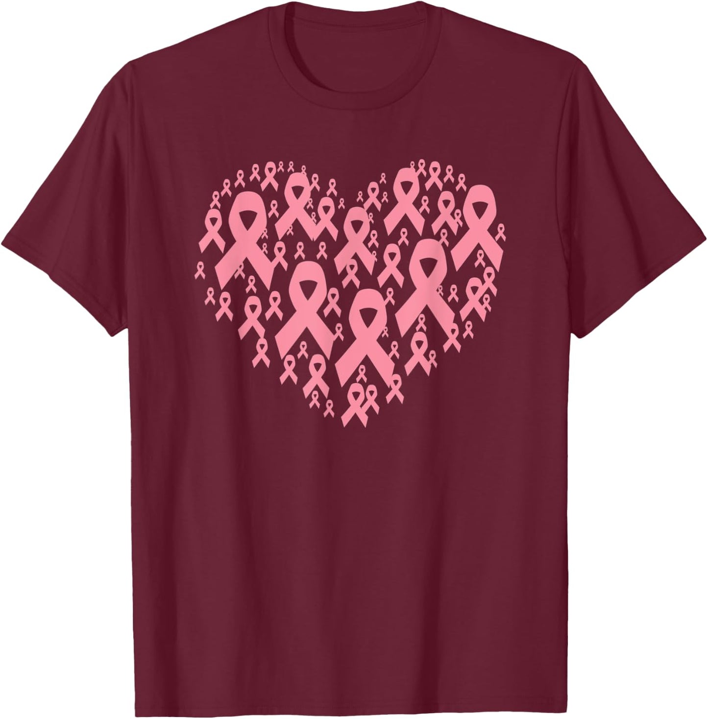 Breast Cancer Support Love Breast Cancer Awareness T-Shirt - T-Shirt | Maroon