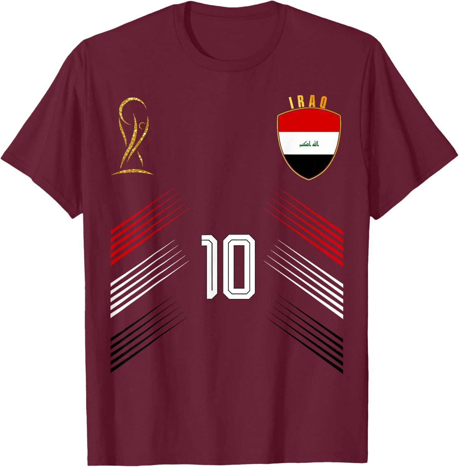 Iraq Flag Iraqi Pride Lovers Retro T-Shirt - T-Shirt | Maroon