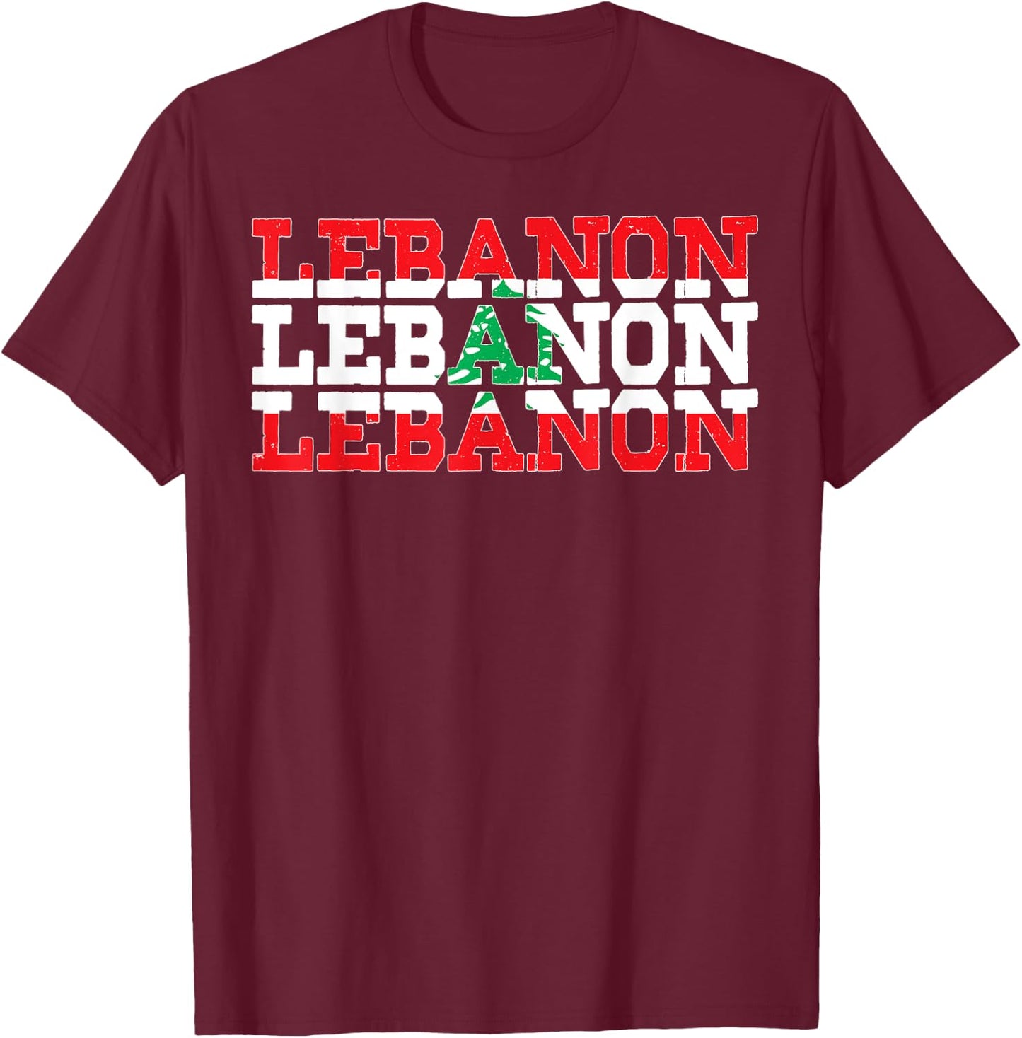 LEBANON | Lebanese Flag Sports Lovers T-Shirt - T-Shirt | Maroon