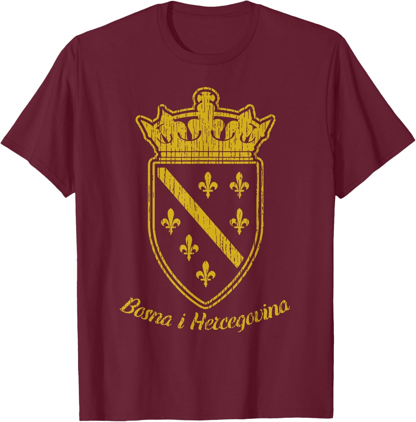 Bosnia Bosnian Flag Bosna i Hercegovina Balkan Fan T-Shirt - T-Shirt | Maroon