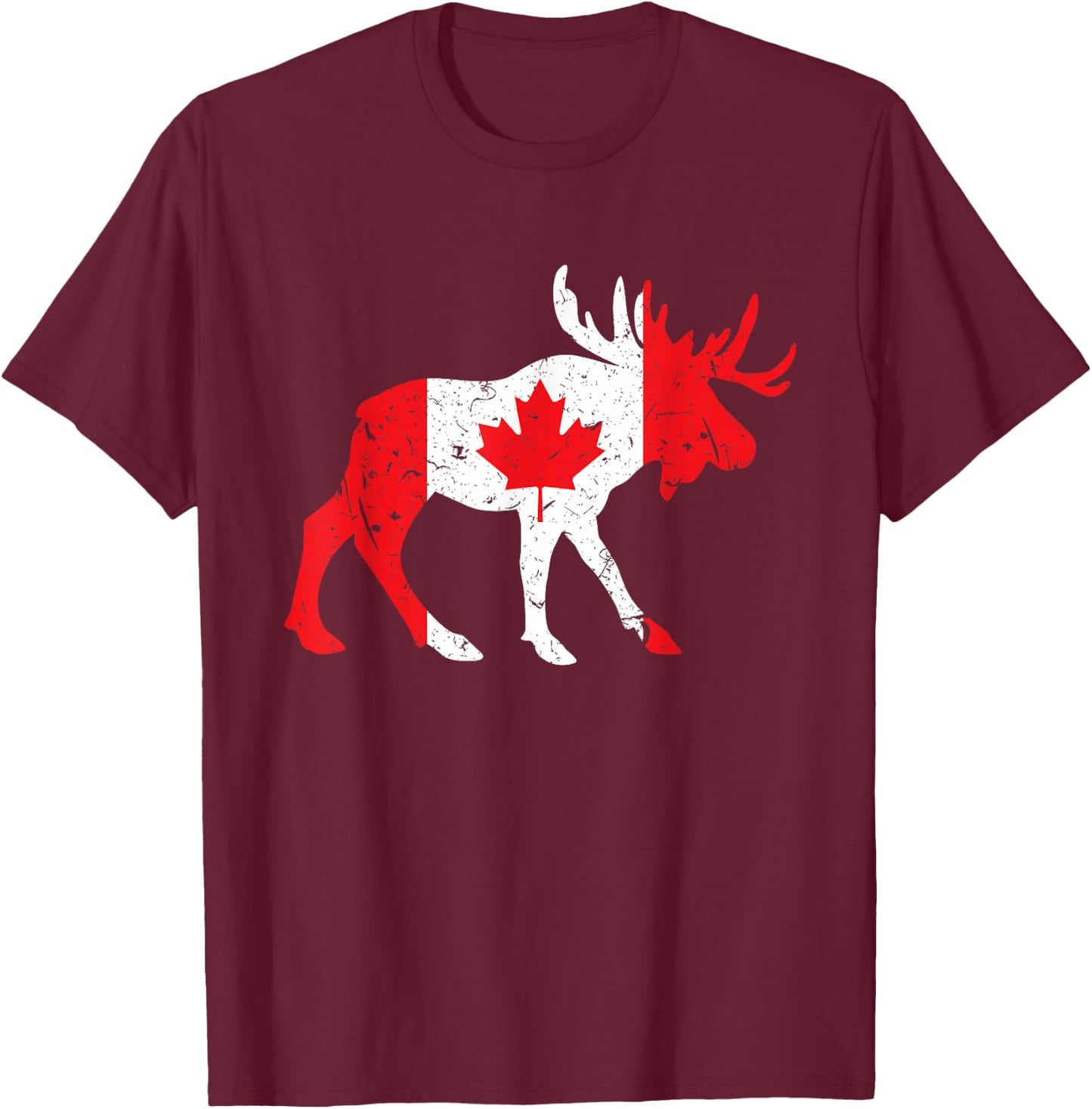 Maple Leaf Animal Canadian Flag Canada T-Shirt - T-Shirt | Maroon