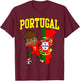 Portugal Soccer Dabbing Football Portuguese T-Shirt - T-Shirt | Maroon