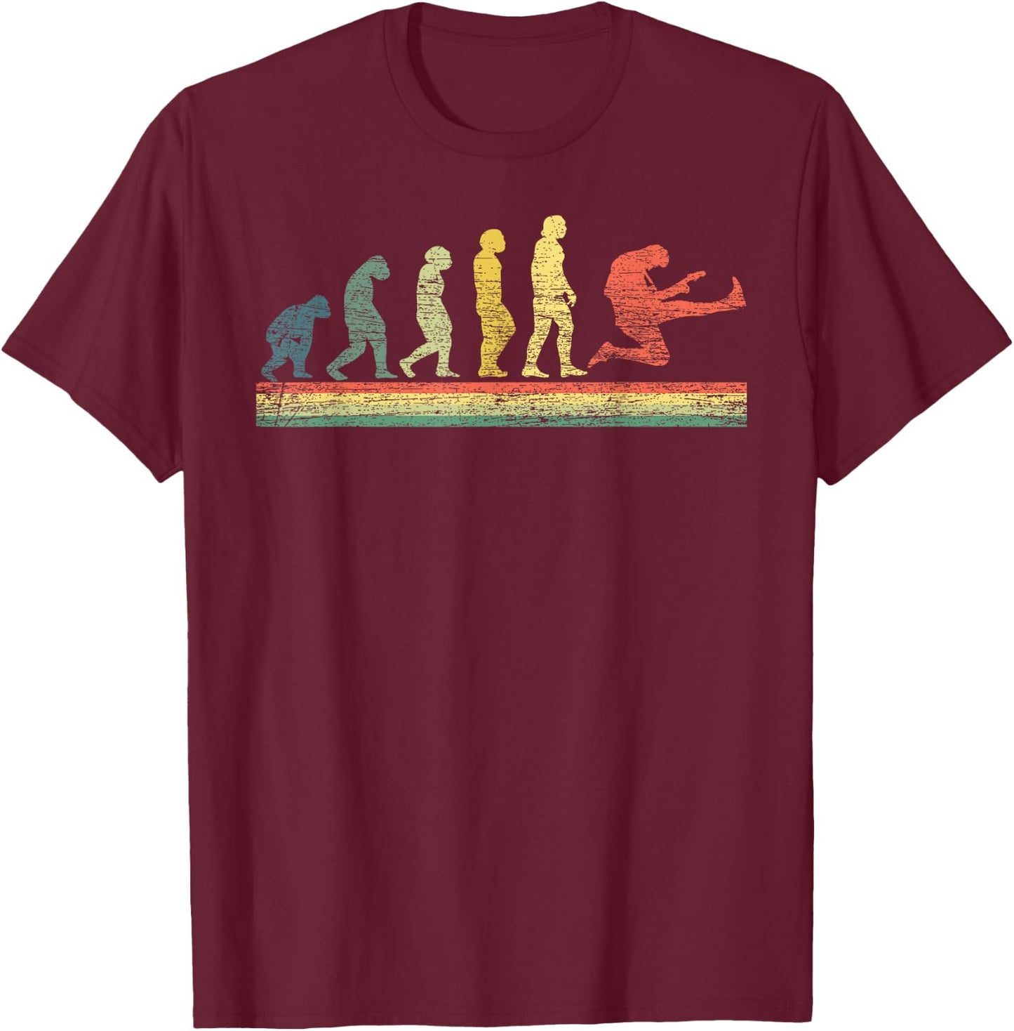 Guitarist Men Women Kids Evolution Guitar T-Shirt - T-Shirt | Maroon
