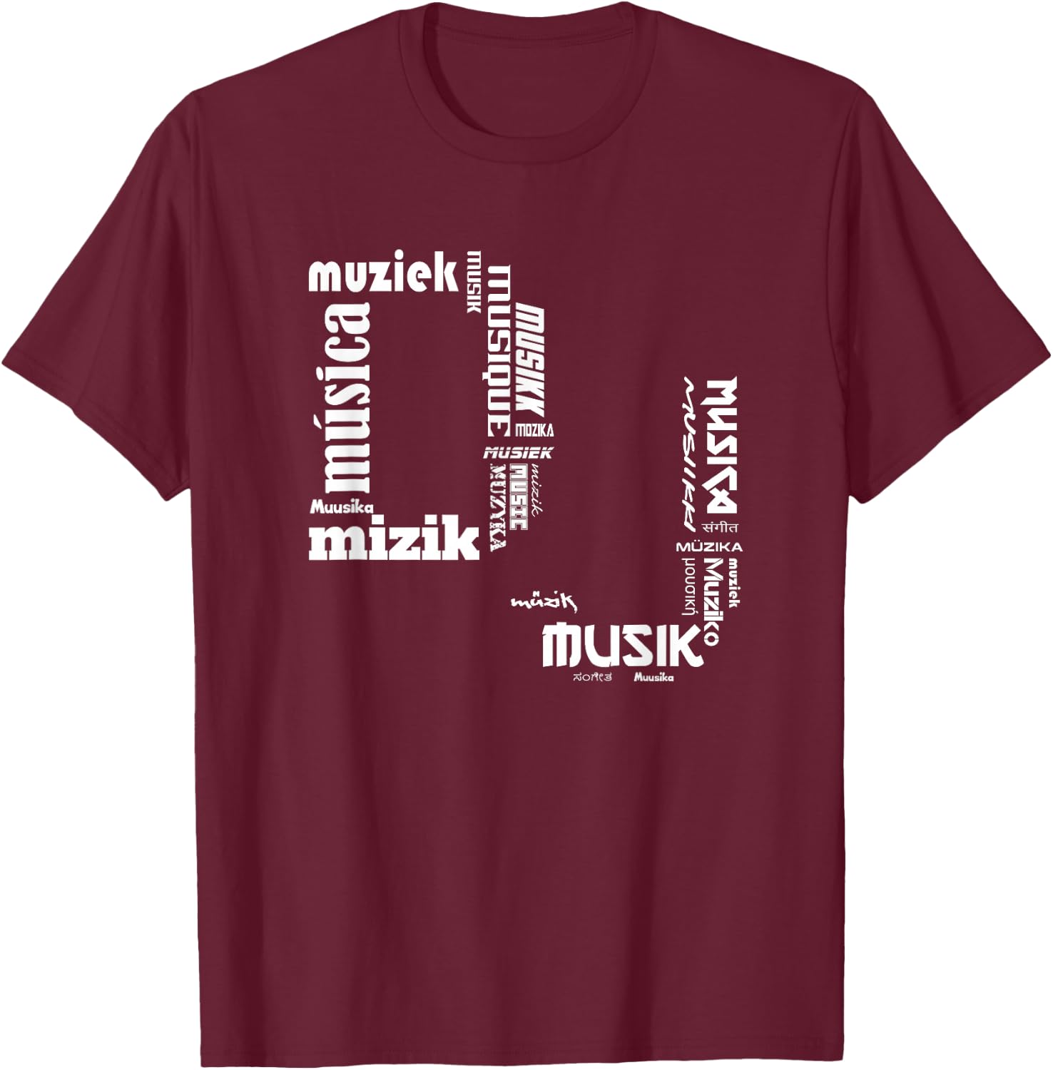 DJ in international Languages Shirt T-Shirt - T-Shirt | Maroon