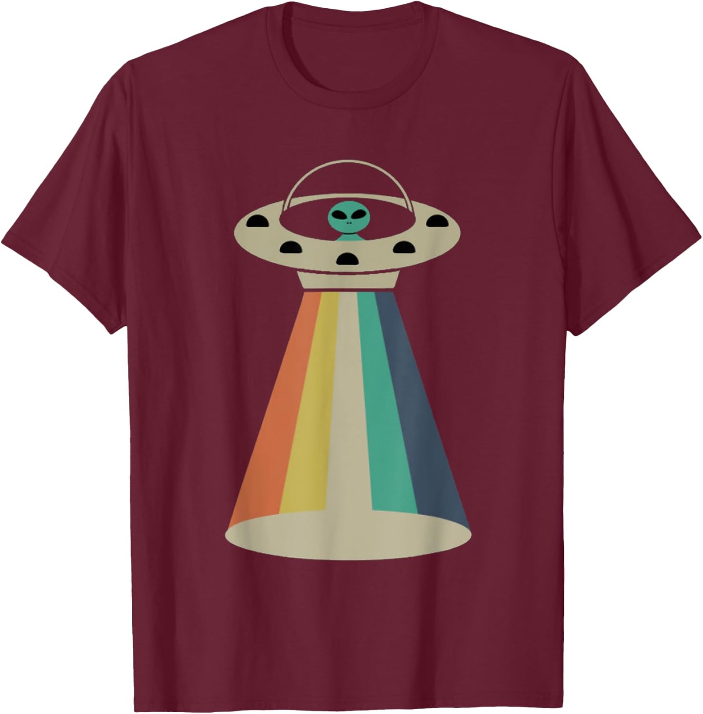 Retro Vintage Alien T-Shirt - T-Shirt | Maroon