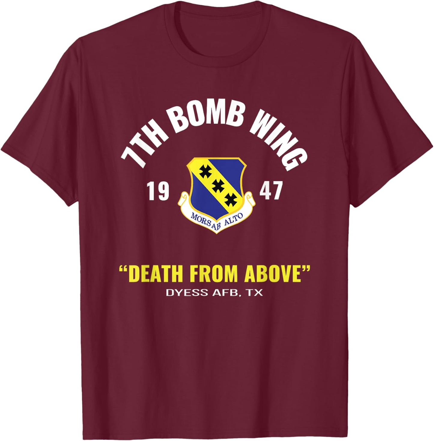 Military 7th Bomb Wing T-Shirt - T-Shirt | Maroon