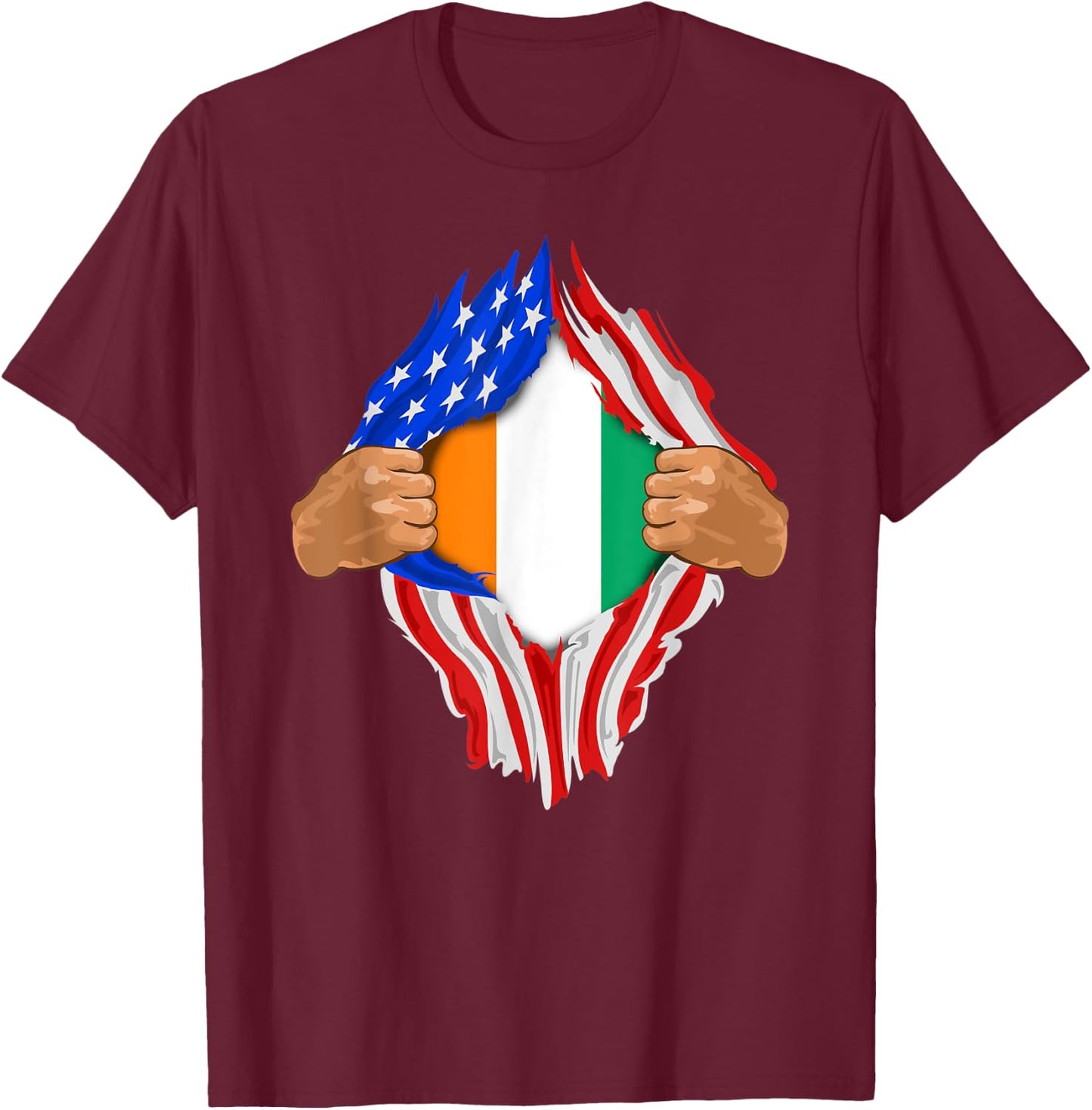 Ivorian Blood Inside Me | Ivory Coast Flag Gift T-Shirt - T-Shirt | Maroon